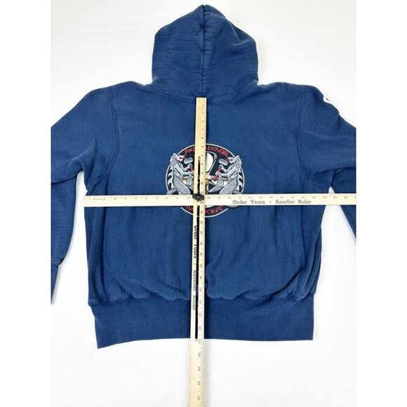 Sunken ship P & P Salvage Hoodie Sweatshirt Blue Medium Reverse weave - Picture 8 of 10